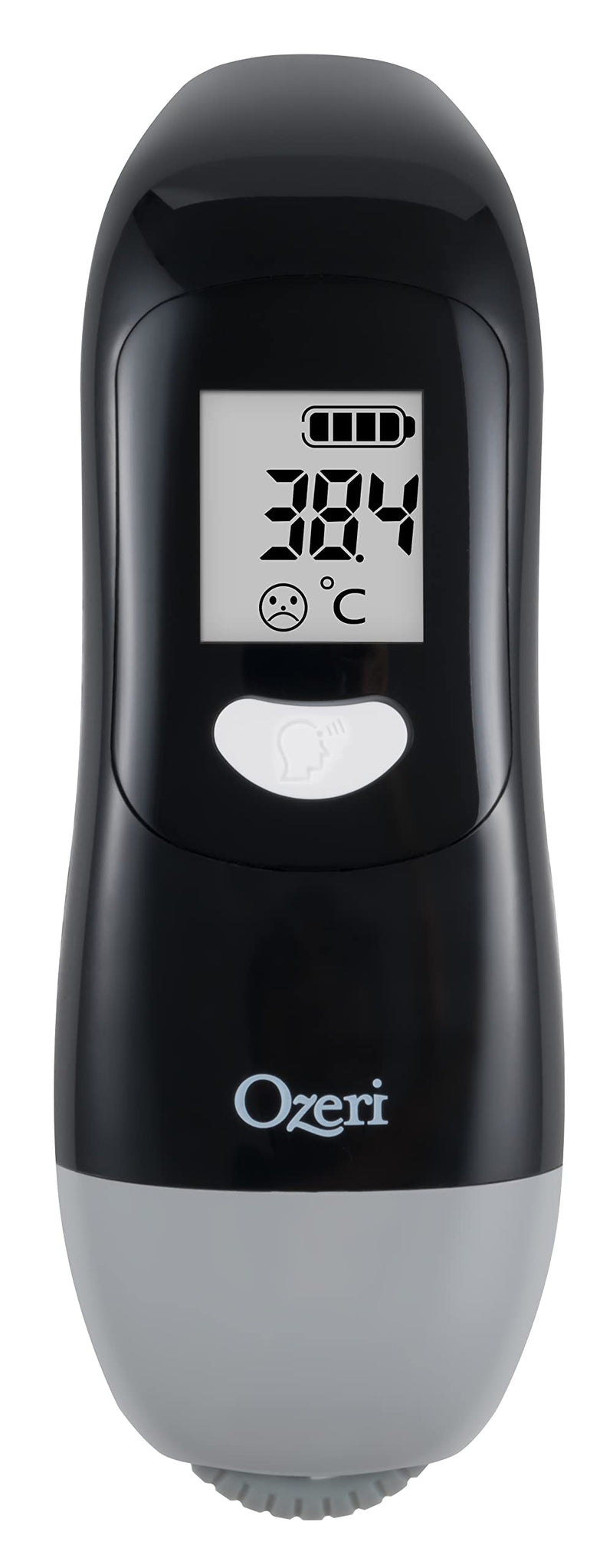 [Australia - AusPower] - Ozeri Kinetic Non-Contact Forehead Thermometer with Battery-Free Infrared Technology Black 