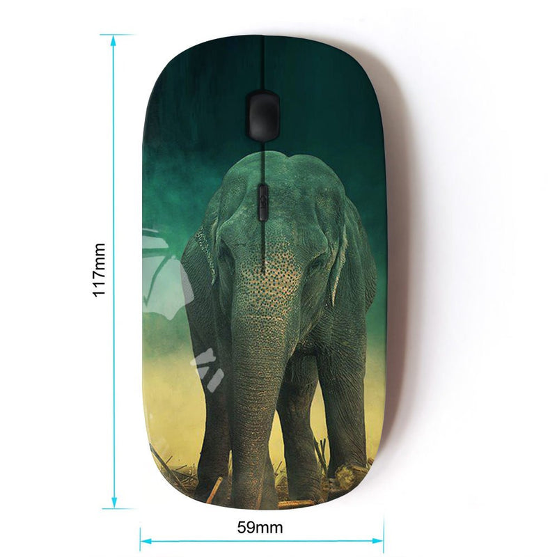 [Australia - AusPower] - KOOLmouse [ Optical 2.4G Wireless Mouse ] [ Elephant Teal Trunk Vintage Cute Retro ] 
