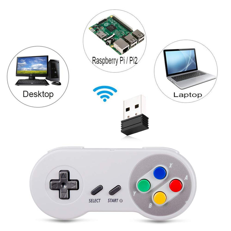 [Australia - AusPower] - Retro Wireless SNES USB Controller, kiwitatá Rechargeable SNES Classic USB PC Game Pad Emulator Controller for Windows PC MAC,Raspberry PI 