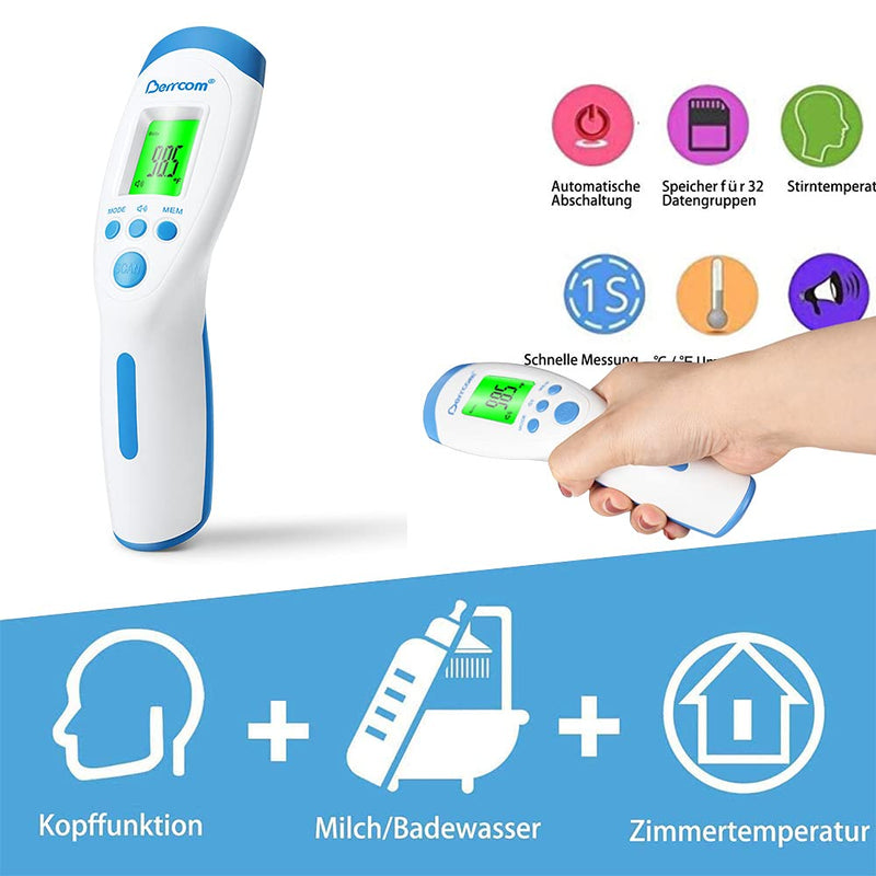 [Australia - AusPower] - Berrcom Thermometer for Fever Digital Thermometer Non Contact Medical Infrared Forehead Thermometer Body Surface Room Baby Thermometer LCD Display Infrared Thermometer 