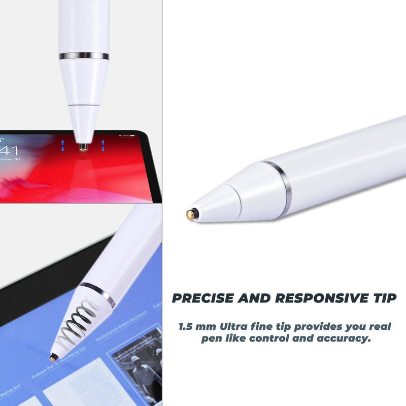 [Australia - AusPower] - Stylus Pen for Samsung Galaxy Tab S Series 10.5, S4/S5E/S6 Pencil, EVACH Rechargeable Digital Pencil with 1.5mm Ultra Fine Tip Stylus for Samsung Galaxy Tab S Series 10.5, S4/S5E/S6, White 