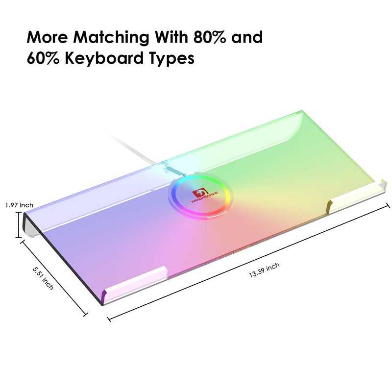 [Australia - AusPower] - Clear 366 Kinds RGB Acrylic Tilted Computer Keyboard Holder,PC Keyboard Stand Tray Holder for Easy Ergonomic Typing and Working at Home and Office Upgraded Version RGB Chocolate stand 