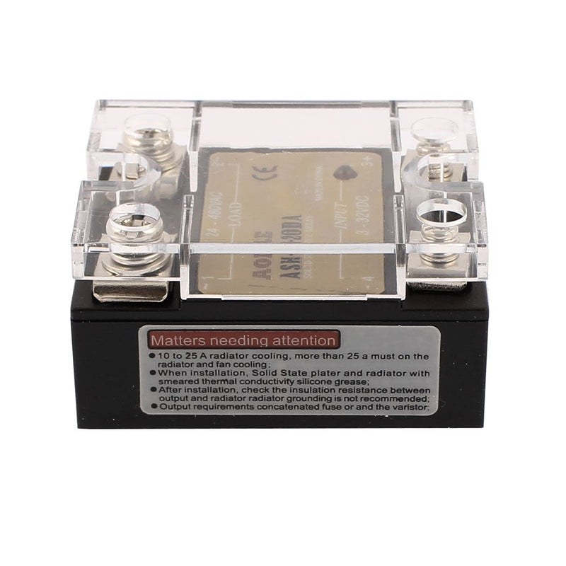 [Australia - AusPower] - uxcell ASH-20DA 3-32VDC to 24-480VAC 20A Single Phase Solid State Relay Relay DC to AC Relay 