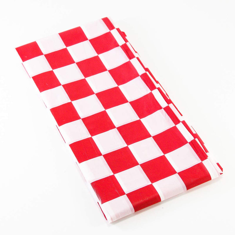 [Australia - AusPower] - LOHASCASA 1 Pack Plastic Disposable Tablecloths for Rectangle Tables 54" x 108" Rectangular Table Cloths Covers Heavy Duty Tablecloth PEVA 8 FT for Parties Wedding, Anniversary Red Gingham Checkered Red-1 