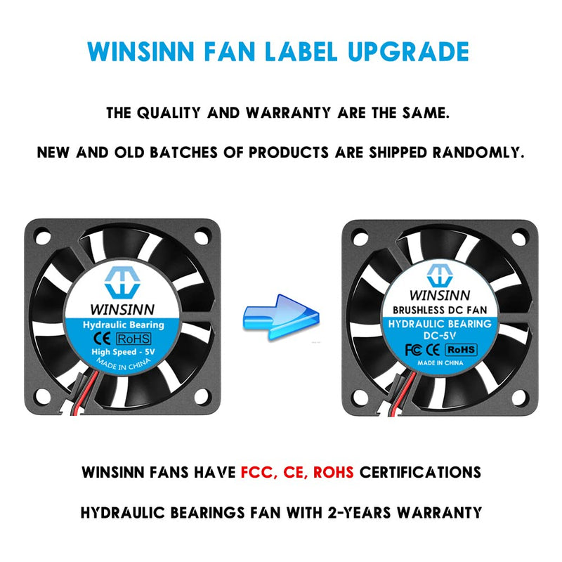 [Australia - AusPower] - WINSINN 40mm Tiny Cooling USB Fan 5V, Micro Mini USB 5 Volt Fans 4010 Hydraulic Bearing, 1000mm/39in Cable Brushless Cooling 40mmx10mm (Pack of 4Pcs) DC 5V - 39in(1000mm) - USB 