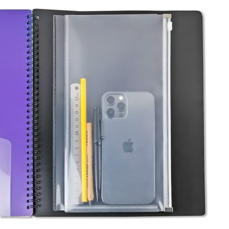 [Australia - AusPower] - Binditek 12 Pocket Poly Project Organizer with 6 Dividers, Folder Organizer Binder with Front Cover Pocket, Metal Wire Binding Spine, Letter Size 12 Pockets 