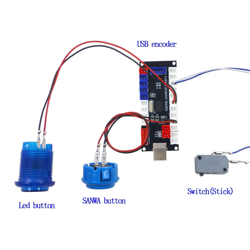 [Australia - AusPower] - SJ@JX Arcade Game Controller USB Encoder Zero Delay 2 Player to Joystick Button for PC MAME Raspberry Pi Retro HAPP 