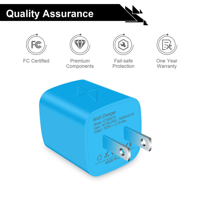 [Australia - AusPower] - Fast Charging Block, Charger Plug for iPhone, Cube Charger, NonoUV 5Pack 2.1A Dual Port USB Wall Adapter Power Bricks Box for iPhone 12 SE 11 Pro Max XR XS X 8 7 6 Plus, iPad, Samsung Galaxy S20 S10 