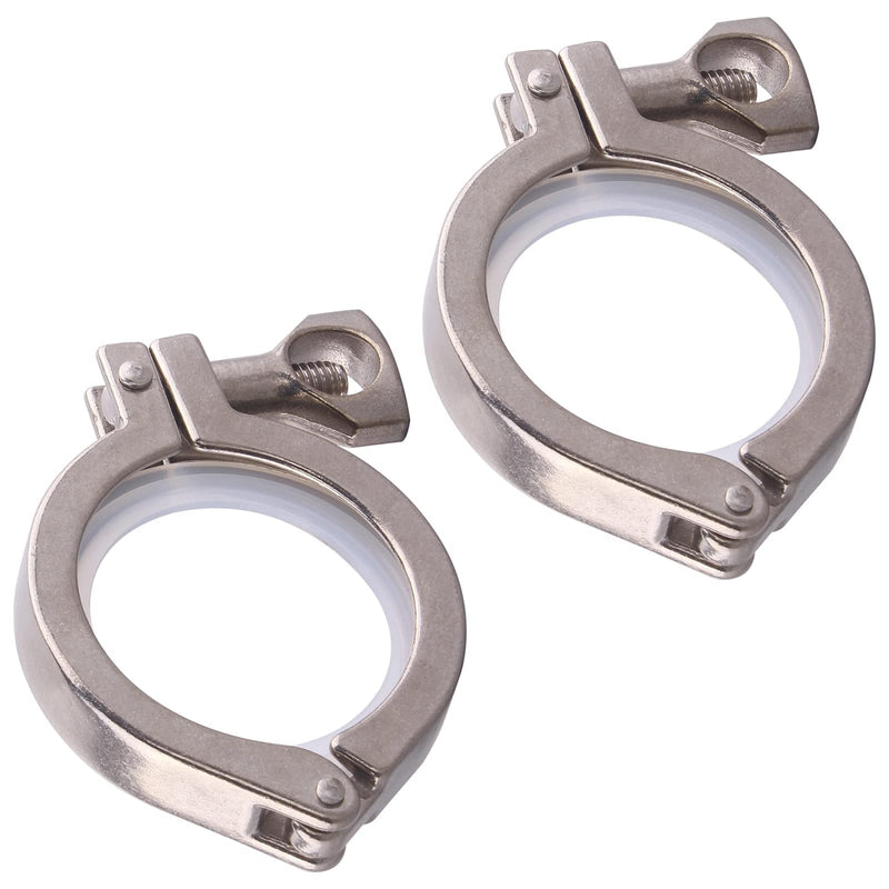 [Australia - AusPower] - GOVALVE Sanitary Stainless Steel Tri-Clamp - Heavy Duty Sanitary Clamp with Wing Nut for Ferrule TC (64mm) with Silicone Gaskets Pack of 2 2" Tri Clamp (2 pack) 