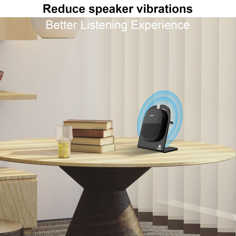 [Australia - AusPower] - TXEsign Desktop Stand for Bose SoundLink Micro Portable Bluetooth Speaker Acrylic Bluetooth Speaker Stand Holder Shop Display Stand Table Stand Holder Anti-Slip Base Stand (Black) Black 