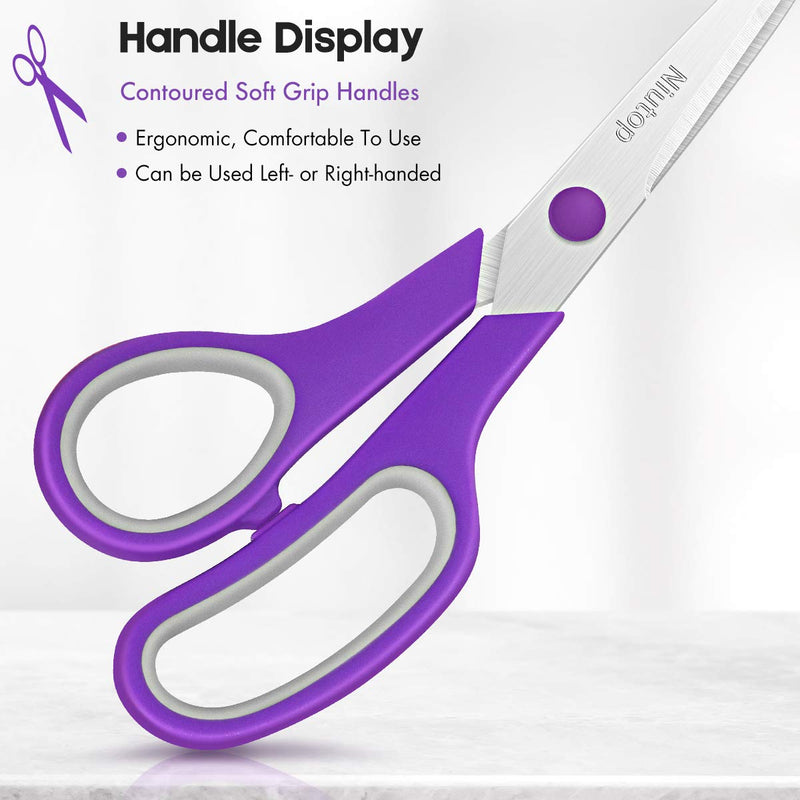 [Australia - AusPower] - Scissors Bulk Set of 5-Pack, Niutop 8" Multipurpose Sharp Scissors for Office Home High/Middle School Student Teacher Scissor Supplies Kit, Soft Comfort-Grip Right/Left Handles, Back to School Gift 