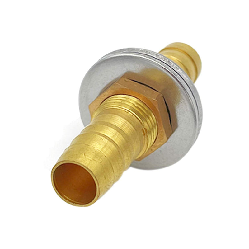 [Australia - AusPower] - Metaland Brass 1/4" Hose Barb Bulkhead Fitting Thru-Bulk Straight Adapter for Water Fuel Air 