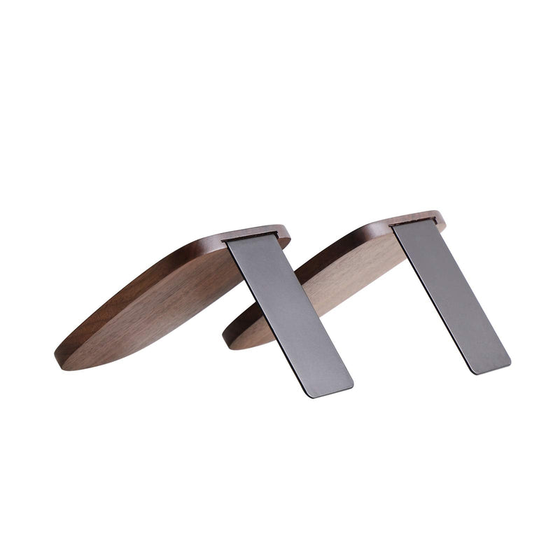 [Australia - AusPower] - Muso Wood Bookends Support for Shelves,Decorative Book Ends for Heavy Books/Office Files/Magazine 5.51” x 4.72” x 4.25”(Walnut Wood) Walnut 