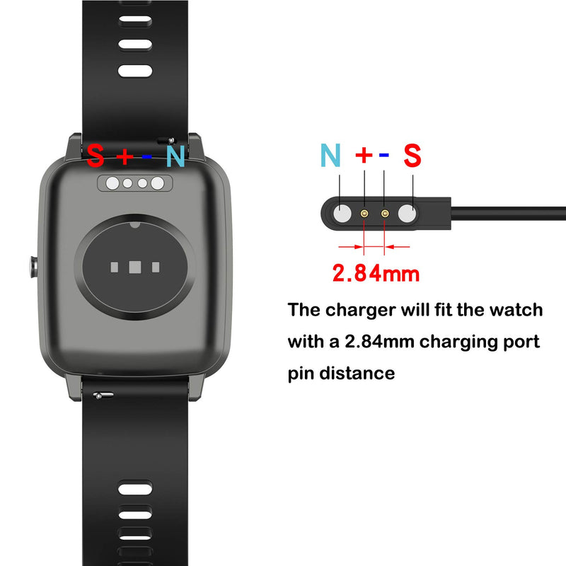 [Australia - AusPower] - AGGDSH[2-Pack] Charger Compatible with Noise ColorFit pro 3/Spo2/ultra/boat Watch XTEND W yze 47 SW021 Willful SW023 SW025 ID205L/205U/205/205S Magnetic USB Charging Cable-Smartwatch Accessories 1M[2-Pack] 
