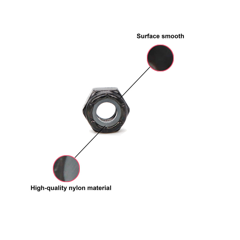 [Australia - AusPower] - cSeao 100pcs Black 1/4"-20 Nylock Nylon Inserted Lock Nuts Self Locking Nut, Zinc Plated Carbon Steel 1/4"-20 100pcs 