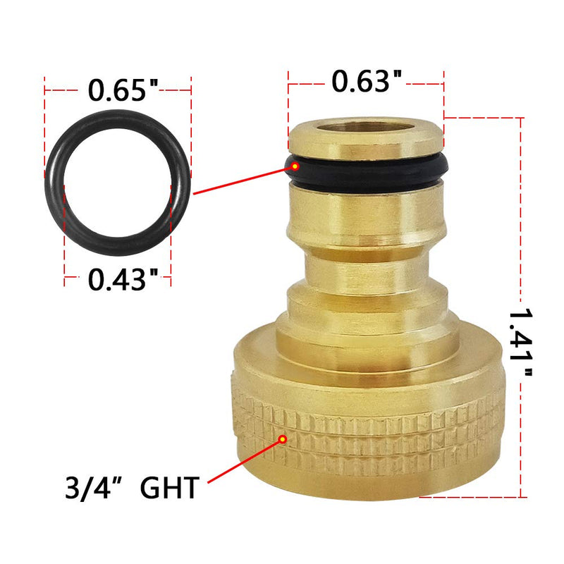 [Australia - AusPower] - HQMPC Garden Hose Quick Connect Solid Brass Quick Connector Garden Hose Fitting Water Hose Connectors 3/4 inch GHT (2SETS) 2 Sets 
