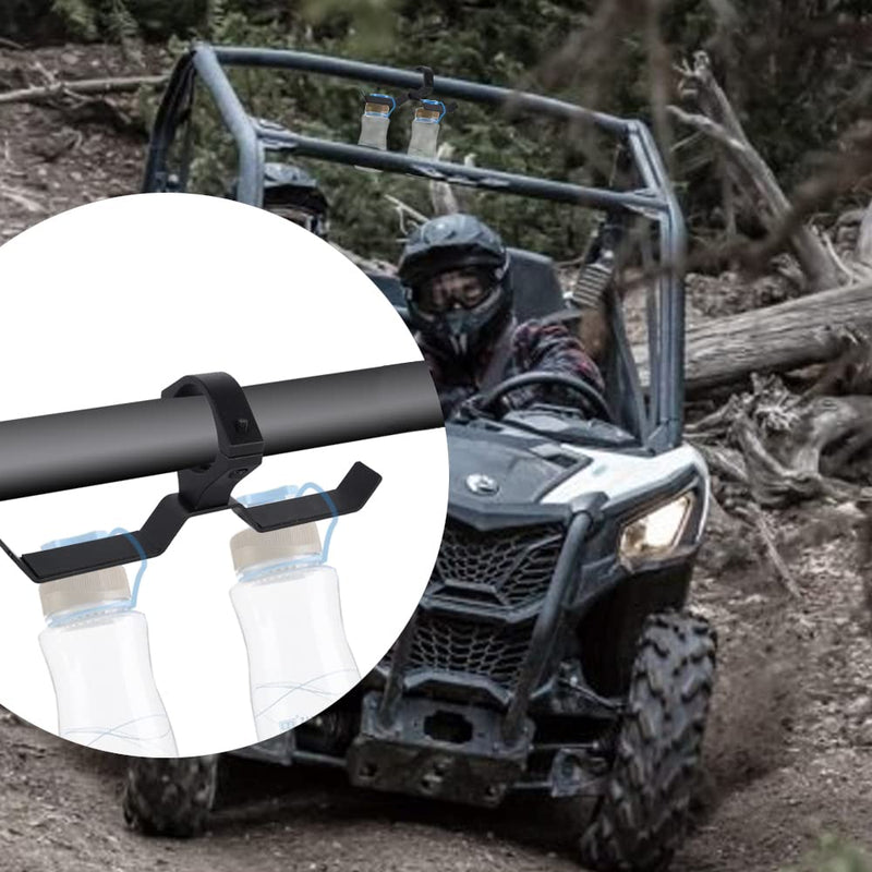 [Australia - AusPower] - Z8 UTV Headset Hanger with Bar Mount 1.75"- 2" Roll Cage Rugged Machined Headset Helemt Goggle Accessory Dual Hook Hanger Holder 