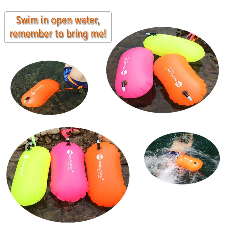 [Australia - AusPower] - MARJAQE Swim Buoy for Open Water Swimmers Triathletes Kayakers Snorkelers, Swim Float and Drybag for Open Water Swim Buoy Float for Safer Swim Training Green 