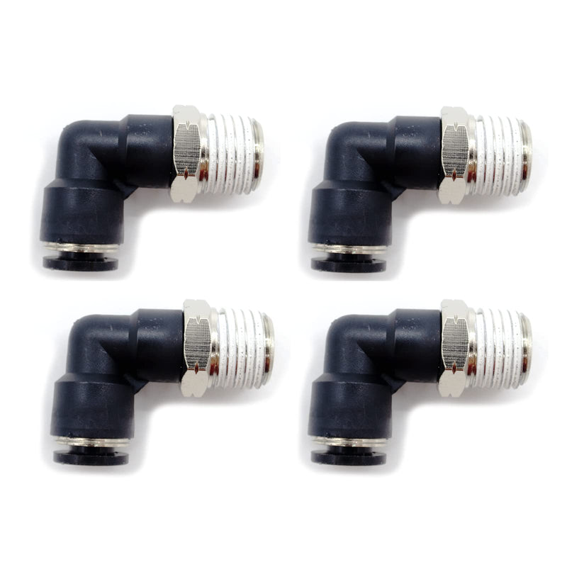 [Australia - AusPower] - Aberatsa Pneumatic Elbow and Straight Combination 1/4 Inch Tube OD x 1/4 Inch NPT Thread Push to Connect Tube Fitting (Pack of 8) 