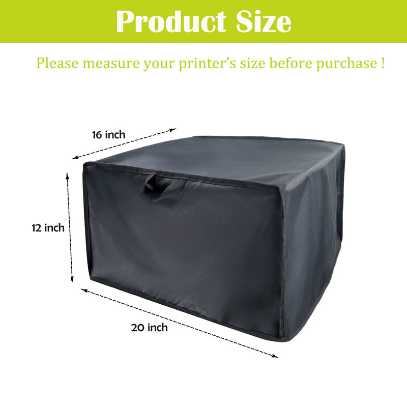[Australia - AusPower] - TwoPone Printer Dust Cover for HP/Epson/Canon/Brother Wireless Printers, 20x16x12 Inch Universal Case Protector for Printers, 600D Waterproof Black Printer Covers 20"L x 16"W x 12"H 