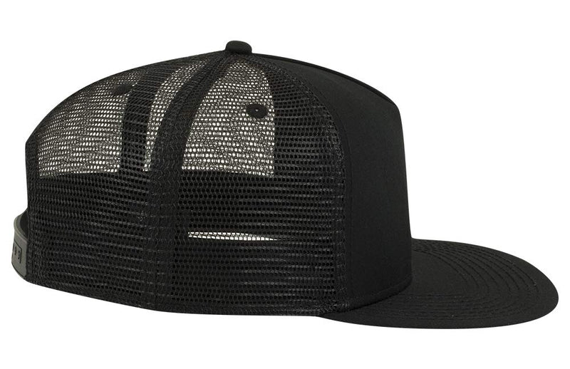 [Australia - AusPower] - OTTO Square Flat Visor SNAP 5 Panel Mesh Back Trucker Snapback Hat One Size Black 