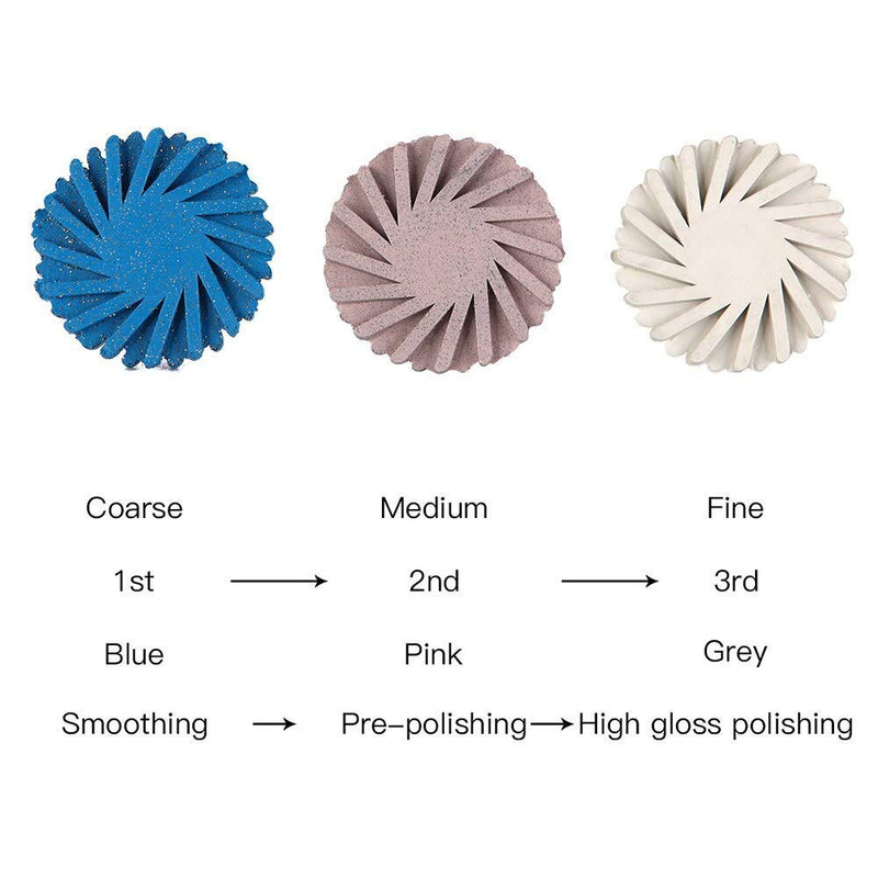 [Australia - AusPower] - 6pcs/Set Dental Composite Resin Polishing Disc Kit Spiral Flex Brush Burs Diamond System RA disc 14mm Wheel 