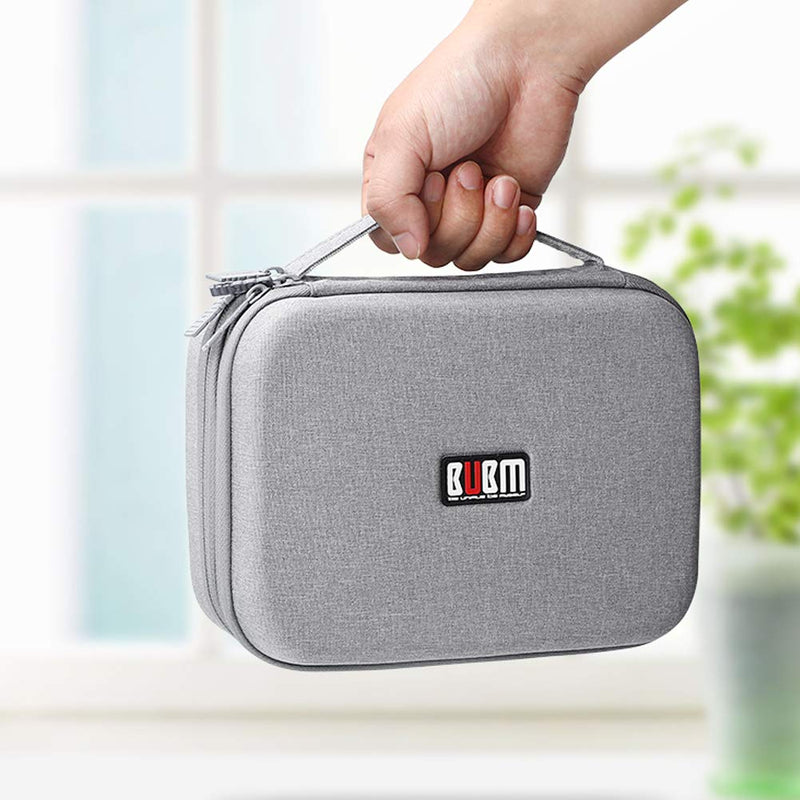 [Australia - AusPower] - BUBM Electronic Organizer, Hard Shell Travel Gadget Case with Handle for Cables, USB Drives, Power Bank and More, Fit for iPad Mini 