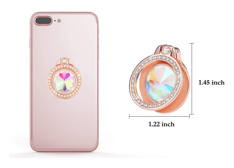 [Australia - AusPower] - lenoup Glitter Bling Bling Phone Ring Holder, Sparkle Phone Ring Artificial Diamond Stand, Rhinestone Cell Phone Finger Ring for Phones,Pad(Rose Gold) Rose Glod 