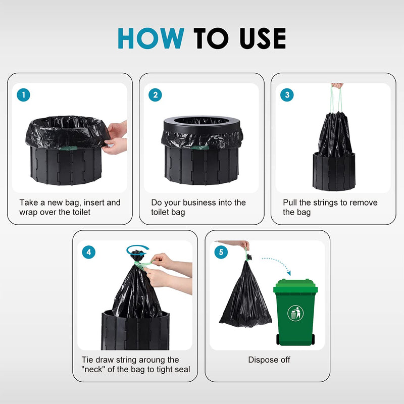 [Australia - AusPower] - TRIPTIPS Portable Toilet Bags 20 Count Drawstring 8 Gallon Camping Toilet Bags Toilet Waste Bags Leak-Proof Toilet Liners, Trash Bags for Camping, Hiking, Traveling 1 Roll *20 Counts 