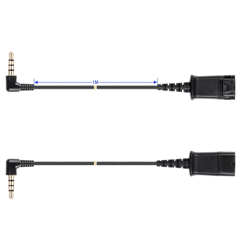 [Australia - AusPower] - Headset QD (Quick Disconnect) Cable with Single 3.5mm Plug for Smartphones Mobile Phones,Laptop etc with 3.5mm Jack QD-3.5mm 