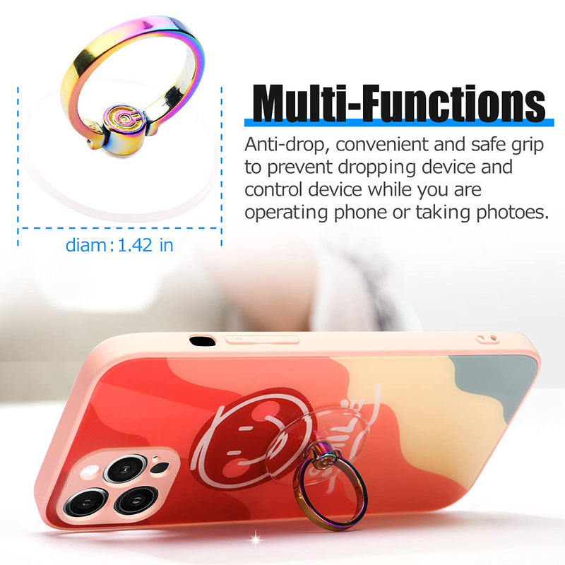 [Australia - AusPower] - Colorful Phone Ring Holder - EI Sonador Clear Cell Phone Ring Holder Transparent Stand Finger Grip (2 Colorful Ring) 
