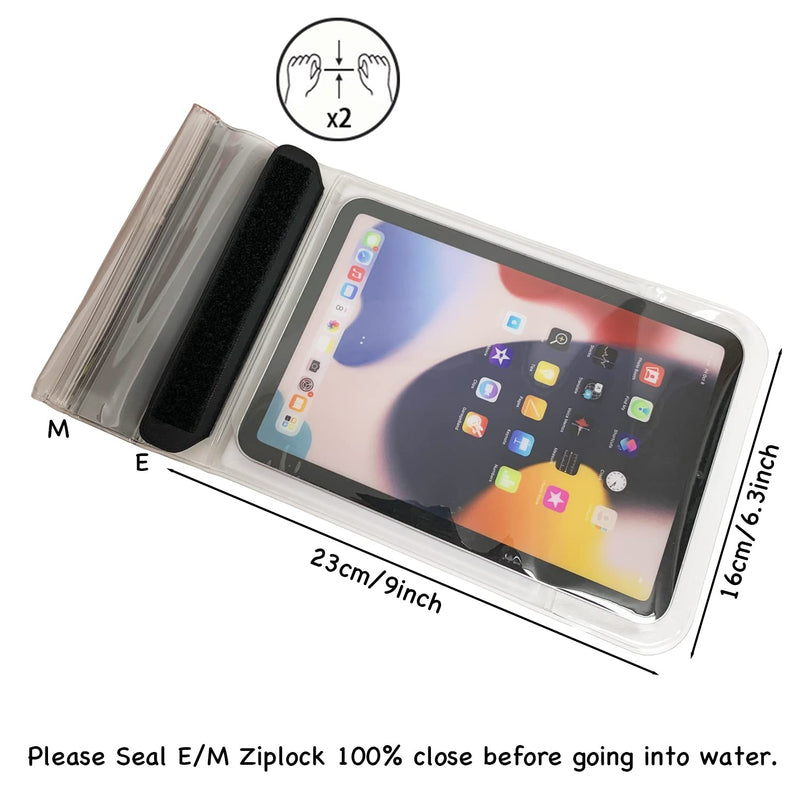 [Australia - AusPower] - EMSEEK Waterproof Ebook Reader Cover Case Waterproof Tablet Bag Waterproof Holder Pouch for Kindle Paperwhite IPAD Mini Samsung Tab Google Nexus 7 Up to 8.3”(Black) 