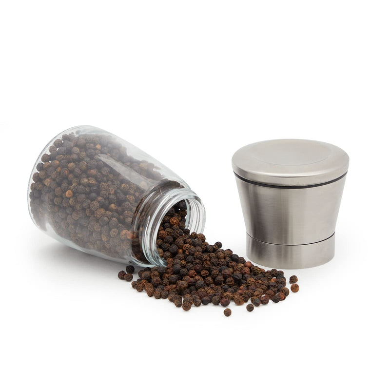 [Australia - AusPower] - Refillable Salt and Pepper Grinders Set, Stainless Steel (2.5x5.25 In, 2 Pieces) 