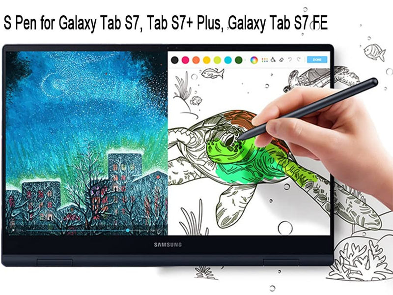 [Australia - AusPower] - Galaxy Tab S7 S Pen (with Bluetooth) Replacement for Samsung Galaxy Tab S7, Tab S7+ Plus, Galaxy Tab S7 FE Pen Touch Stylus Pen + Tips/Nibs (Black) Black 