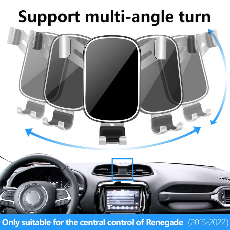 [Australia - AusPower] - LUNQIN Car Phone Holder for 2015-2022 Jeep Renegade SUV [Big Phones with Case Friendly] Auto Accessories Navigation Bracket Interior Decoration Mobile Cell Mirror Phone Mount 