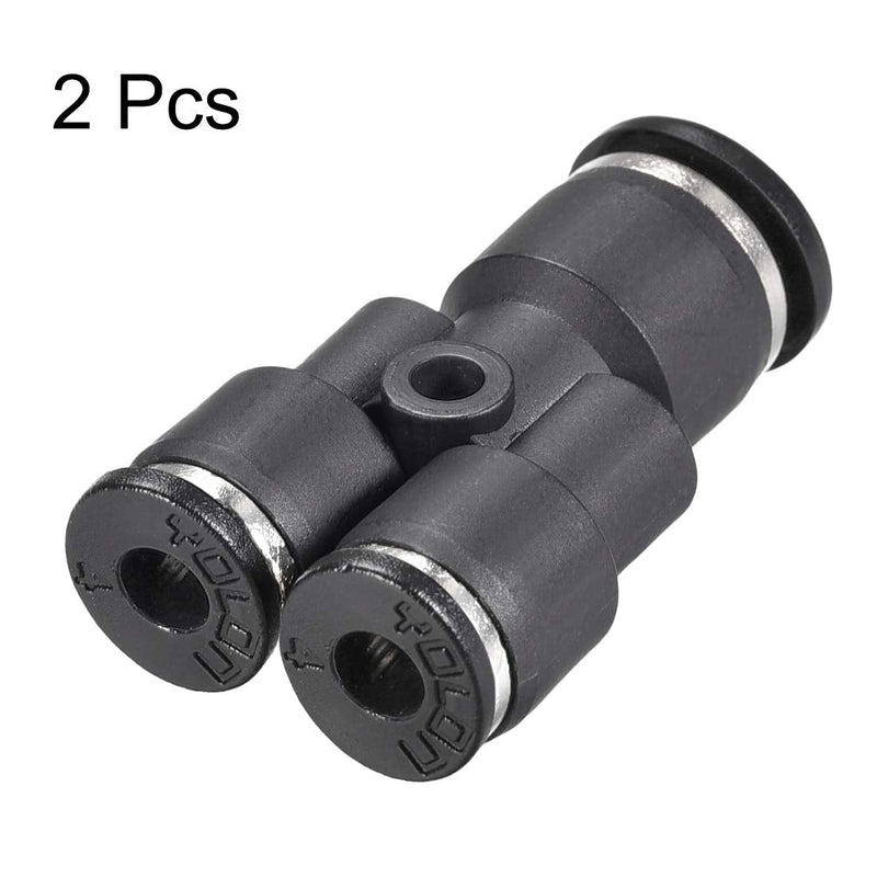 [Australia - AusPower] - uxcell Plastic Connect Y Splitter Push to Tube Fittings 6mm X 4mm OD Push Lock 2pcs 