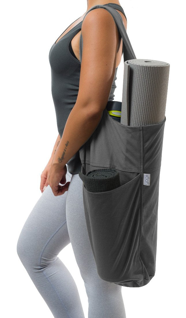[Australia - AusPower] - Yogiii Yoga Mat Bag | The Original YogiiiTote | Yoga Mat Tote Sling Carrier with Large Side Pocket & Zipper Pocket | Fits Most Size Mats 