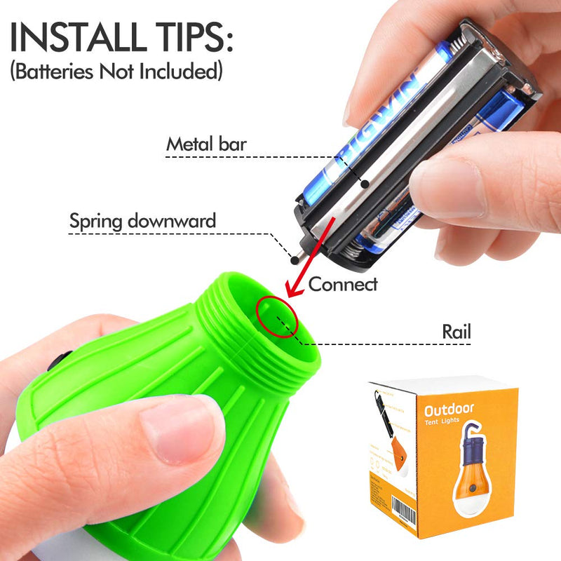 [Australia - AusPower] - FLY2SKY Tent Lamp Portable LED Tent Light 4 Packs Clip Hook Hurricane Emergency Lights LED Camping Light Bulb Camping Tent Lantern Bulb for Camping Hiking Fishing Outage B-CLOSED-HOOK 