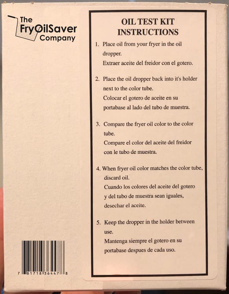 [Australia - AusPower] - FryOilSaver Co, Fryer Oil Test Kit, Two Color Visual Guide with Eye Dropper, Monitor Shortening Quality of Oil Fryers, Oil Test Kit for Clear Frying Oil, FC3017B, FMP 538-1000 