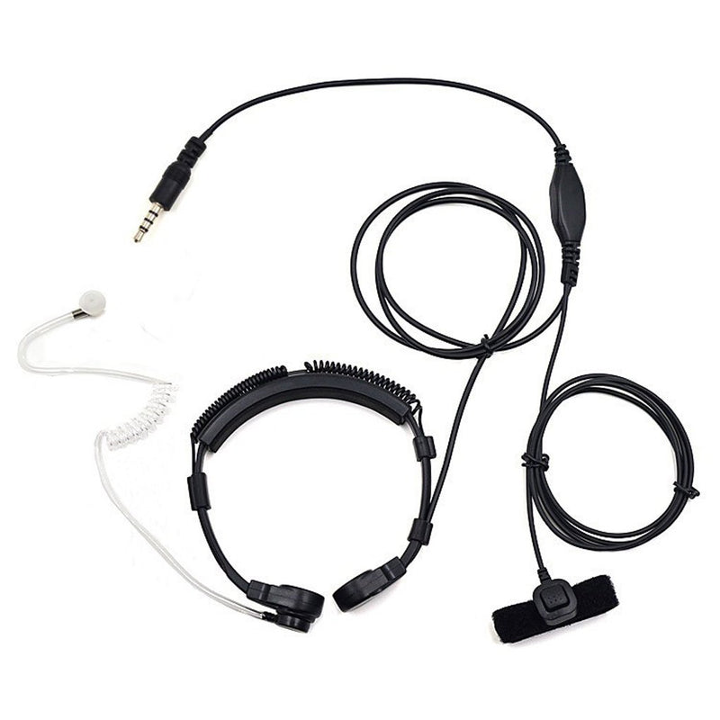 [Australia - AusPower] - FANVERIM 3.5mm Jack Plug Cool Throat Mic Microphone Covert Acoustic Tube Earpiece Headset with Finger PTT Compatible with Mobile Phone Vocal Hands-Free in-Ear Military Headset/Headphones/Earphones 