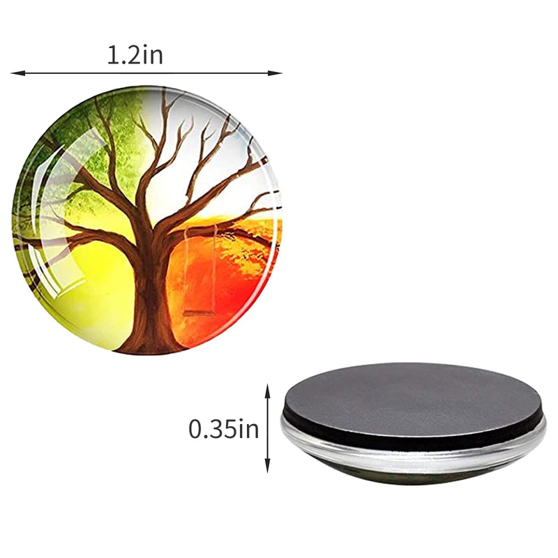 [Australia - AusPower] - 12Pcs Refrigerator Strong Magnet Life Tree Fridge Magnet Glass Fridge Magnet Decoration Whiteboard Dishwasher Kitchen Office Cabinet Home Decoration Travel Souvenirs 