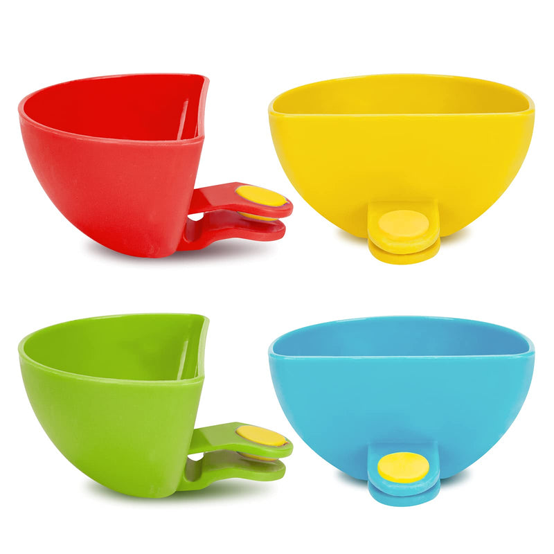 [Australia - AusPower] - Dip Clip for Bowls Plates 8PCS Plastic Dip Clip Bowl Plate Holder Chip and Dip Serving Set Sauce Holder for Spice Tomato Sauce Salt Veggie Vinegar Ketchup Chips (4 Colors) 8 
