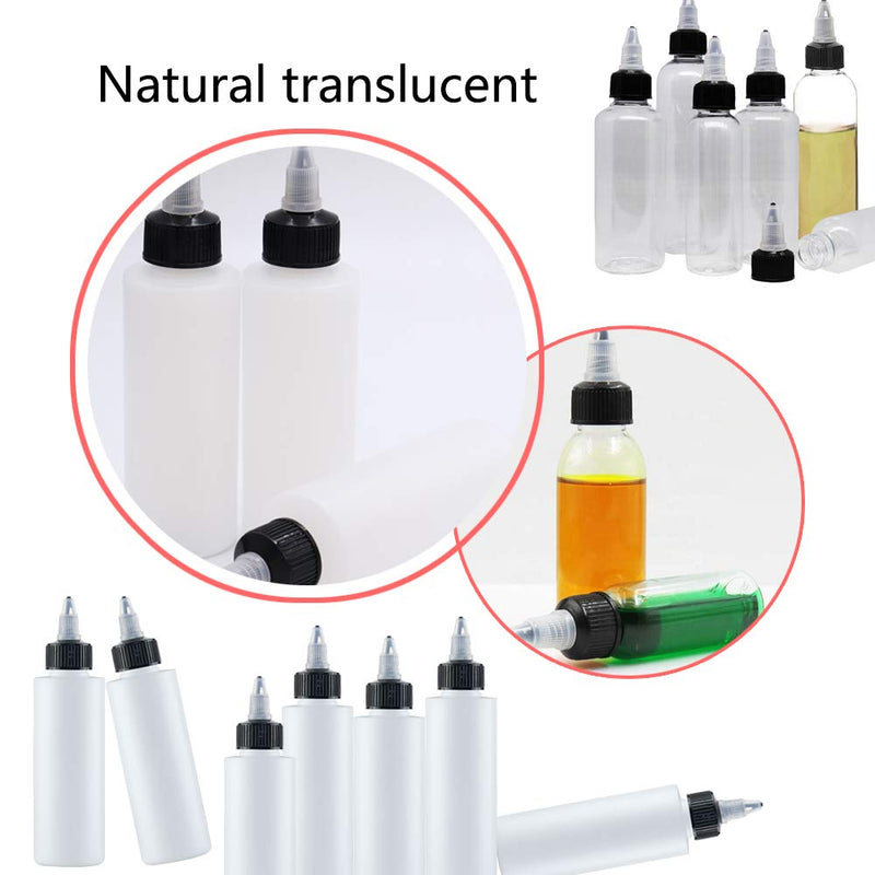 [Australia - AusPower] - 20 Pcs 4 Oz Plastic Squeeze Condiment Bottles with Twist-on Cap Lids,Sauce Bottle with Squeeze Top,Squirt Condiment Bottles for Ketchup,Mustard,Olive Oil and More 