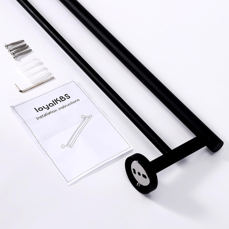 [Australia - AusPower] - loyalKBS Towel Bar for Bathroom Brushed Towel Racks 24 Inch 304 Stainless Steel Double Bars Towel Holder Wall Mounted 