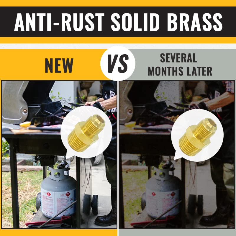 [Australia - AusPower] - SUNGATOR Flare Half-Union, Brass Tube Pipe Fitting, 3/8 Flare to 1/2 NPT Male (2PCS) 