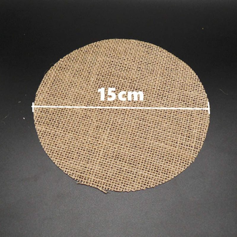 [Australia - AusPower] - 12Pcs Rustic Burlap Linen Doilies Mat Round Placemats Cup Mat Coaster Table Decorations for Wedding Holiday Home Party Dining Table, 6 Iinches 