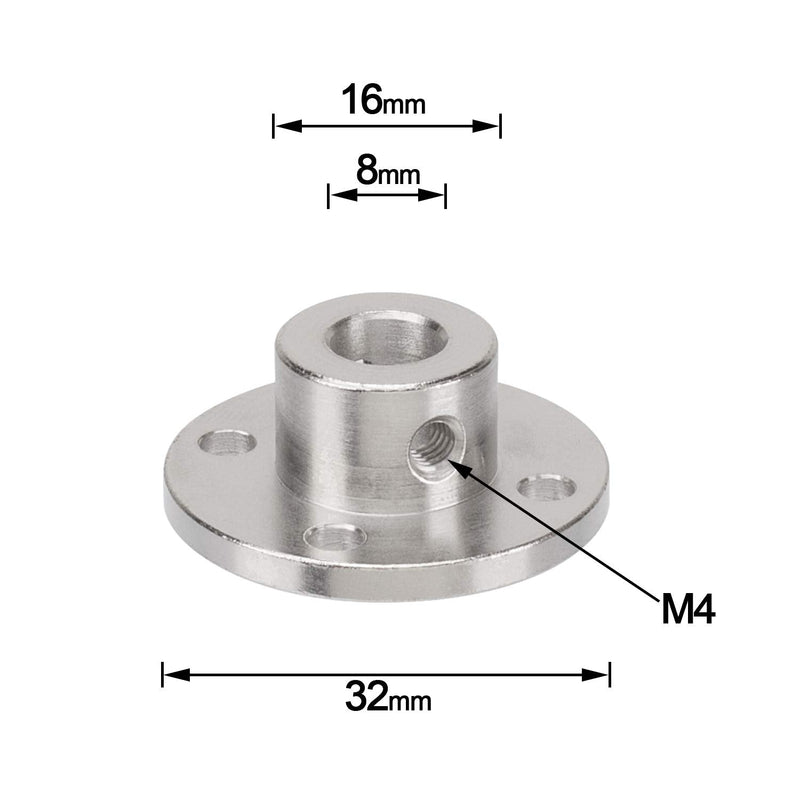[Australia - AusPower] - 2 Pack 8mm Flange Coupling Connector, Rigid Guide Steel Model Coupler Accessory, Shaft Axis Fittings for DIY RC Model Motors, High Hardness Coupling Connector-Silver. (2 pcs 8mm) 2 pcs 8mm 