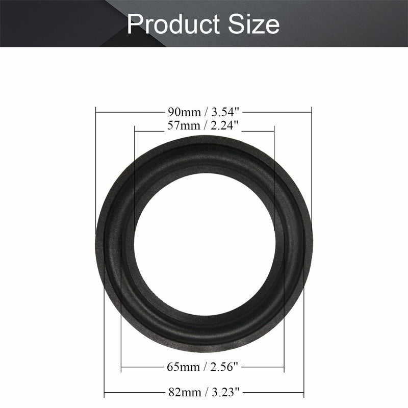 [Australia - AusPower] - Fielect 3.5inch/90mm Foam Speaker Edge Surround Rings Replacement Kit for Speaker Repair or DIY Black 1Pcs 3.5inch /90mm 