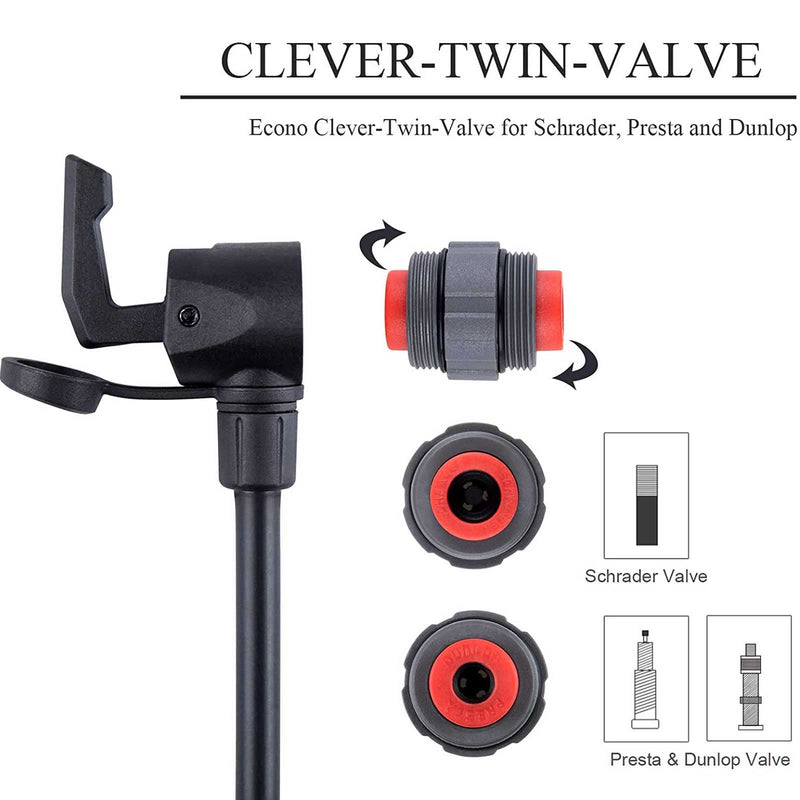 [Australia - AusPower] - Mini Bike Pump with Gauge - Portable Bicycle Tire Pump - 120 PSI Bike Air Pump fits Presta & Schrader & Dunlop Valve - Road MTB Bike Pump Comes with Mounting Bracket (Black Grey) 