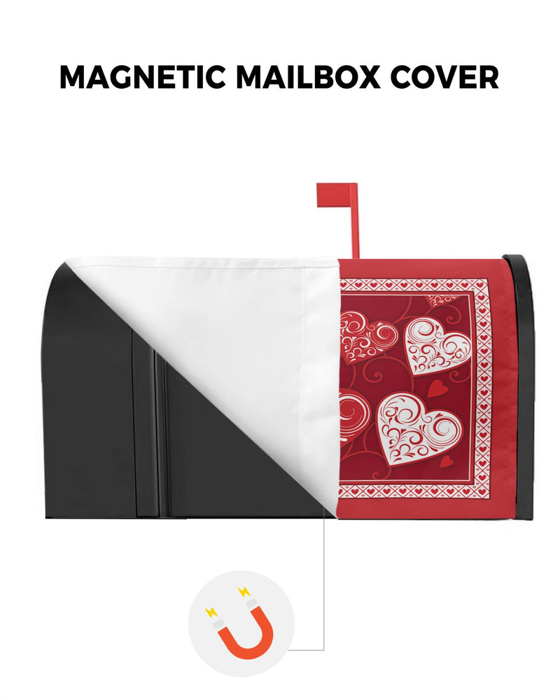 [Australia - AusPower] - Valentine's Day Red Love Heart Mailbox Cover Magnetic Mailbox Wraps, Valentines Hearts Mailbox Covers Standard Size 18x21 Inch Mail Wrap Post Letter Box Decoration for Outdoor Gardern Yard 18x21in Lovessr3183 